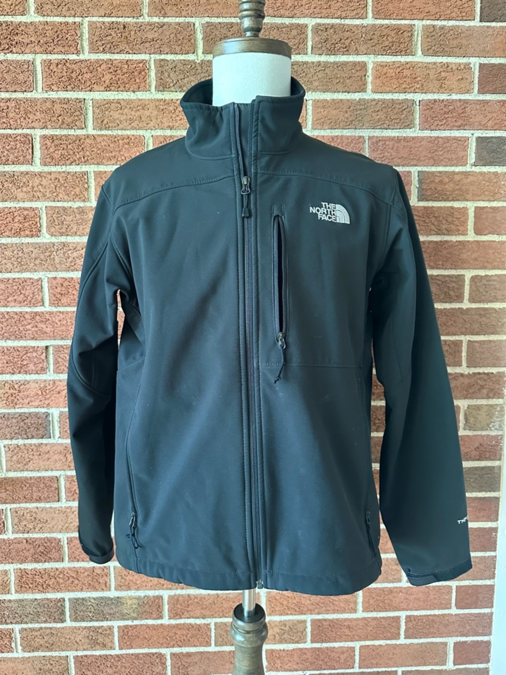 The North Face Men's Black Full Zip Jacket Softshell Fleece Lined, M